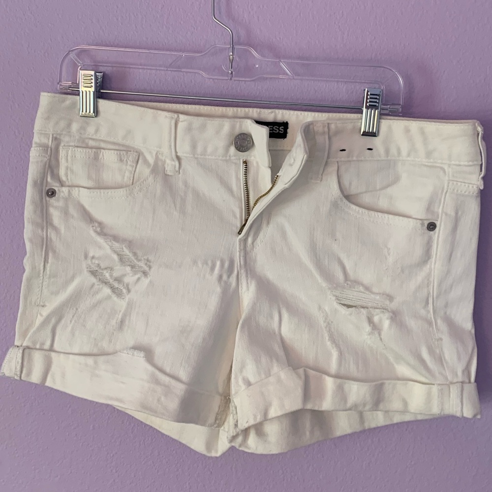 White Express Midi Shorts